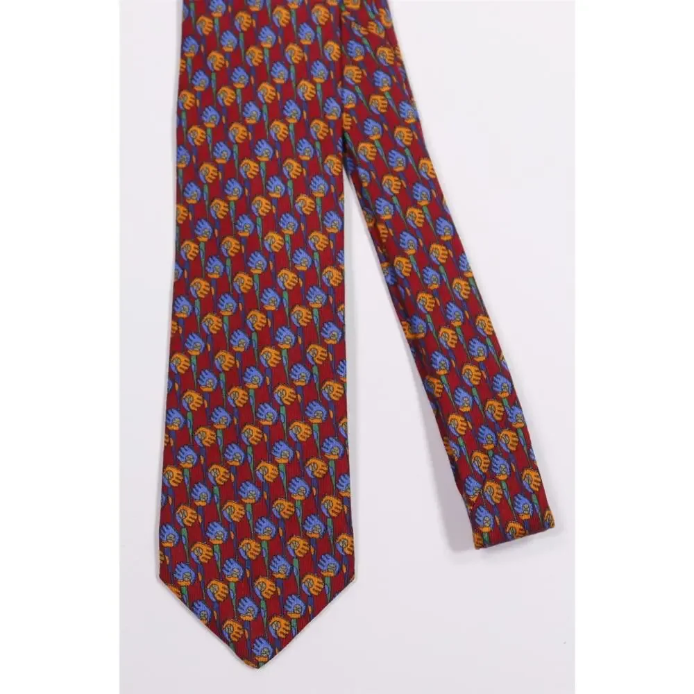 Marchesi di Como Red Blue Baseball Gloves Bats Wool Silk Necktie Tie